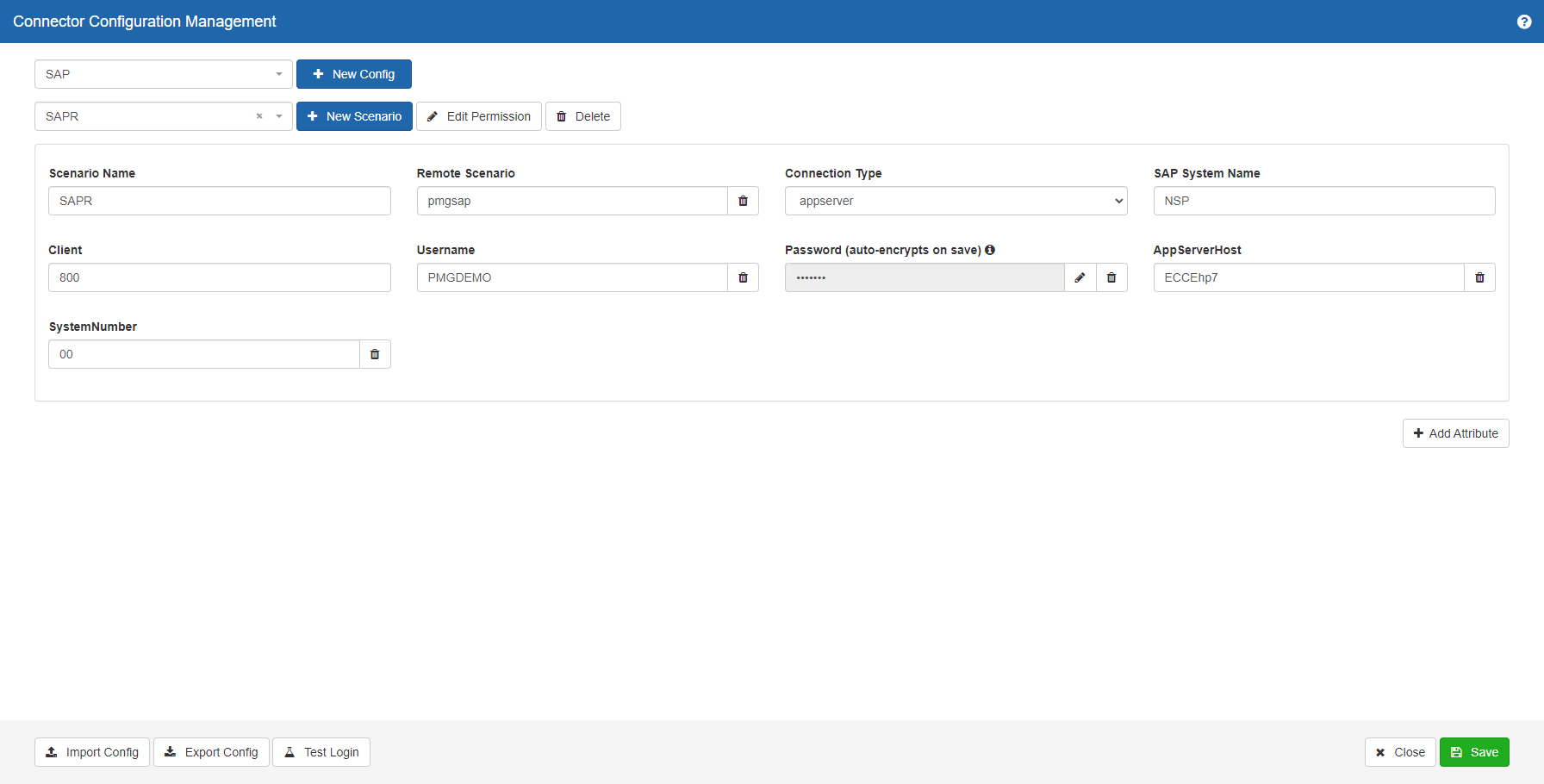 SAP example scenario