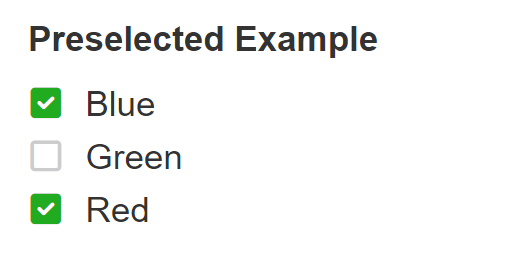 preselected checkbox example